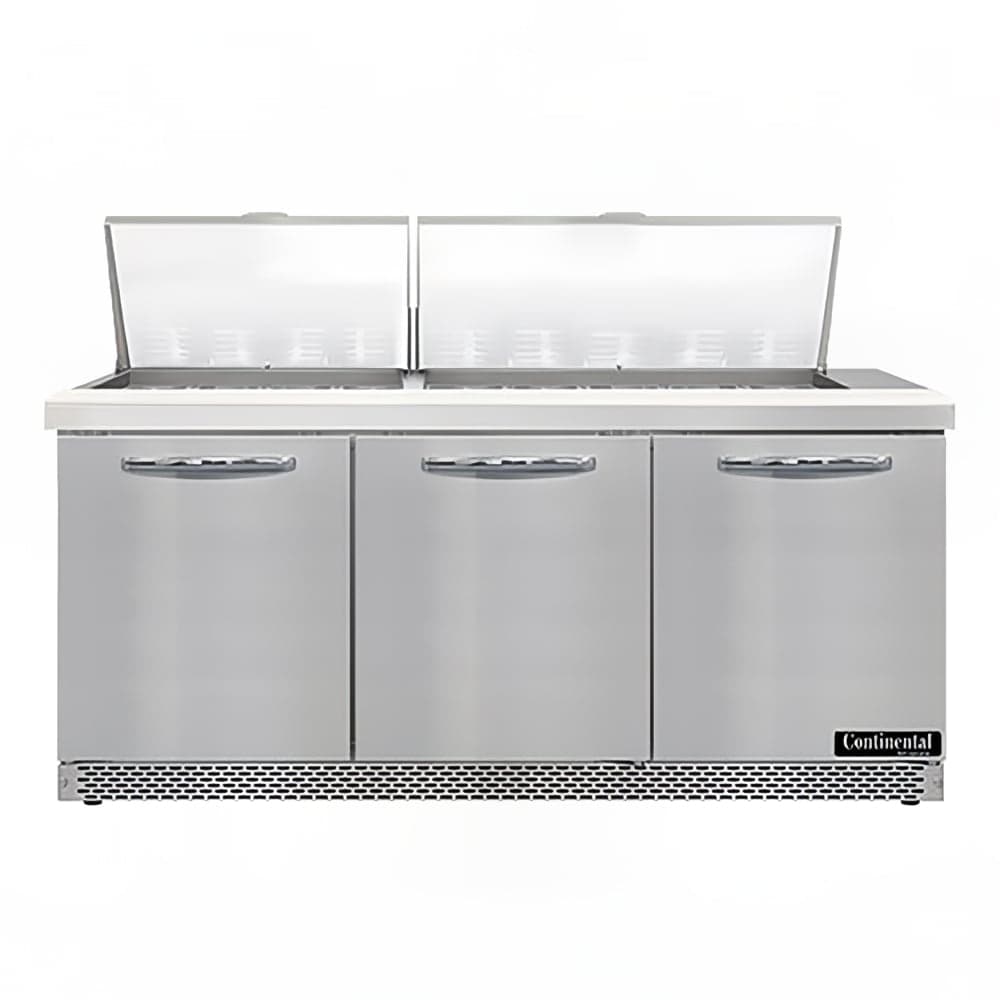 Continental SW72N27M-FB 72" Sandwich/Salad Prep Table w/ Refrigerated Base, 115v