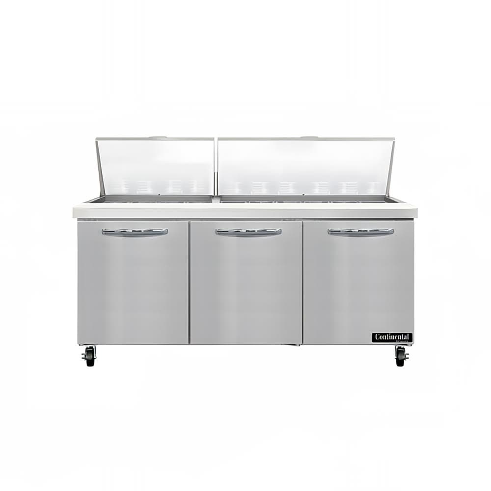 Continental SW72N30M 72" Sandwich/Salad Prep Table w/ Refrigerated Base, 115v