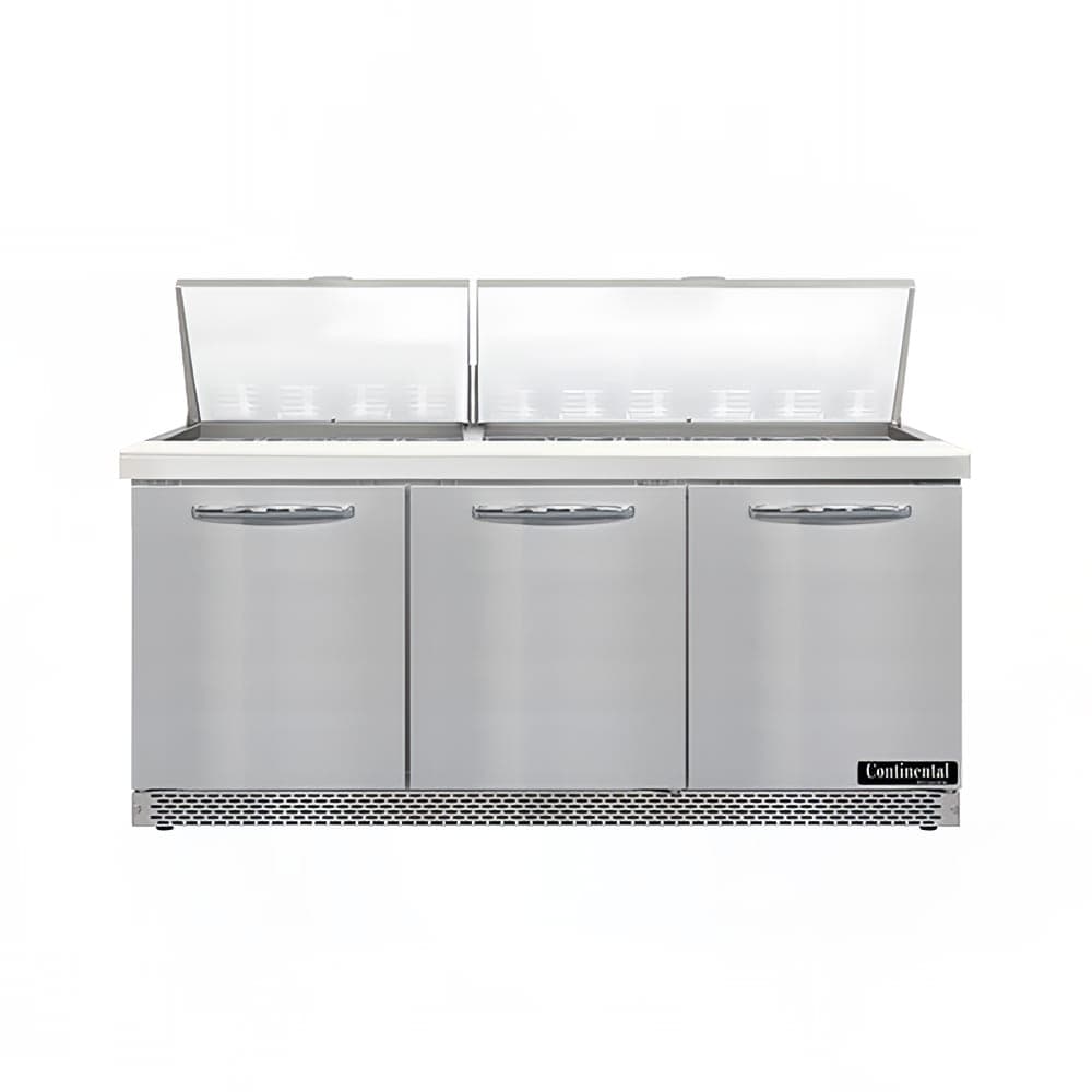 Continental SW72N30M-FB 72" Sandwich/Salad Prep Table w/ Refrigerated Base, 115v