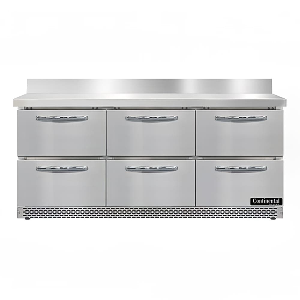 Continental SW72NBS-FB-D 72" Worktop Refrigerator w/ (3) Sections, 115v