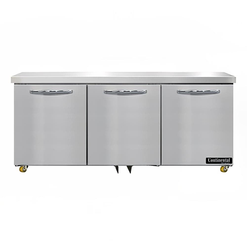 Continental SW72N-U 72" W Undercounter Refrigerator w/ (3) Sections & (3) Doors, 115v