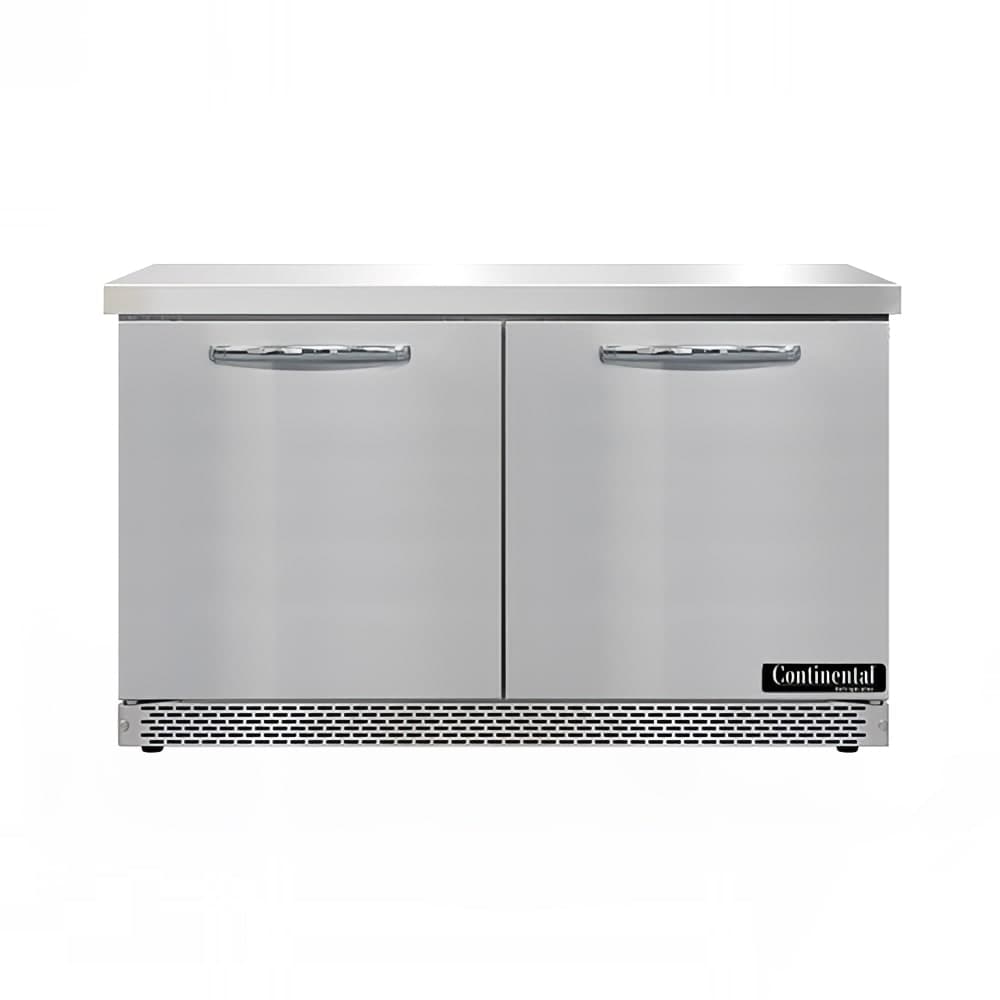 Continental SWF48NBS 48" W Worktop Freezer w/ (2) Sections & (2) Doors, 115v