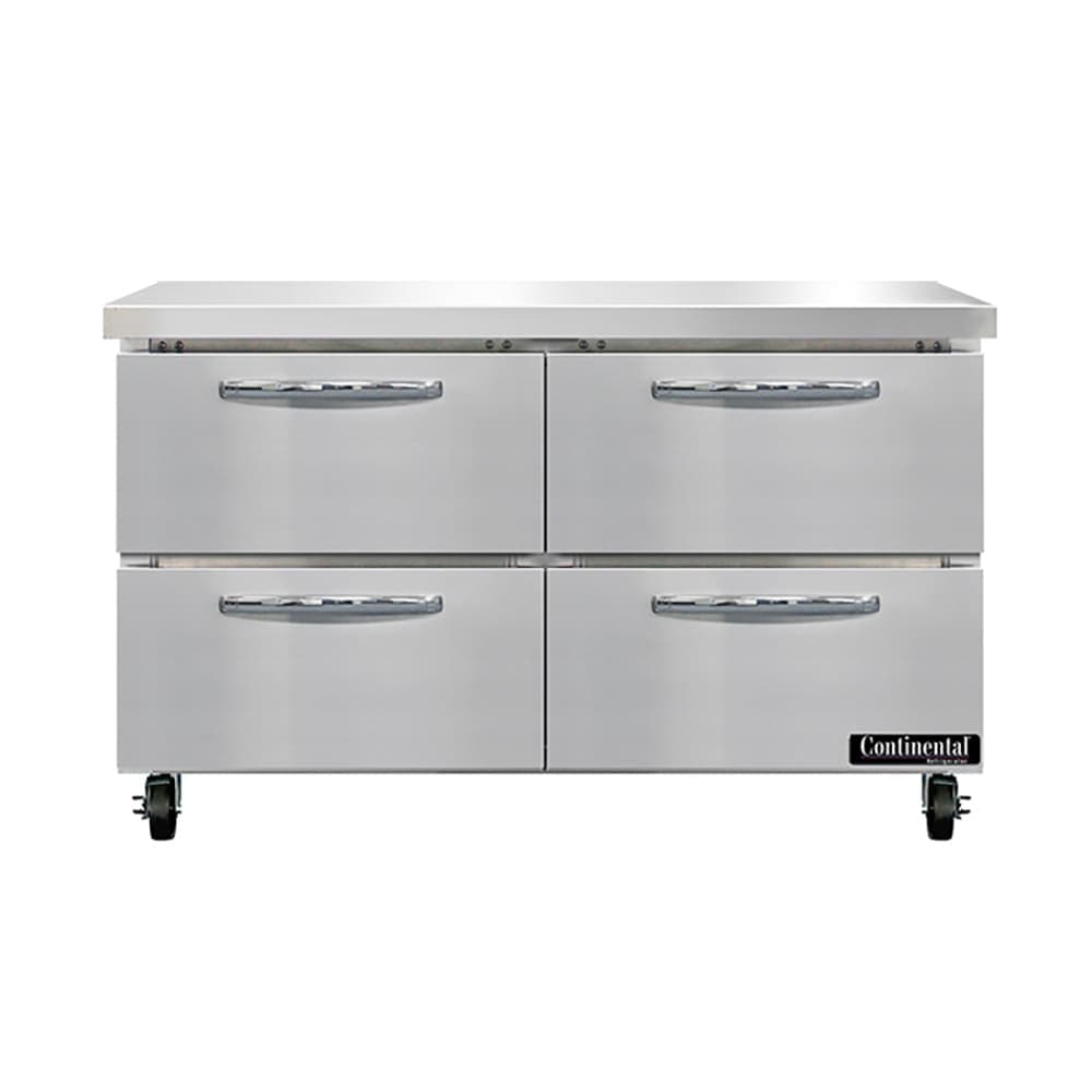 Continental SWF48N-D 48" W Worktop Freezer w/ (2) Sections & (4) Drawers, 115v
