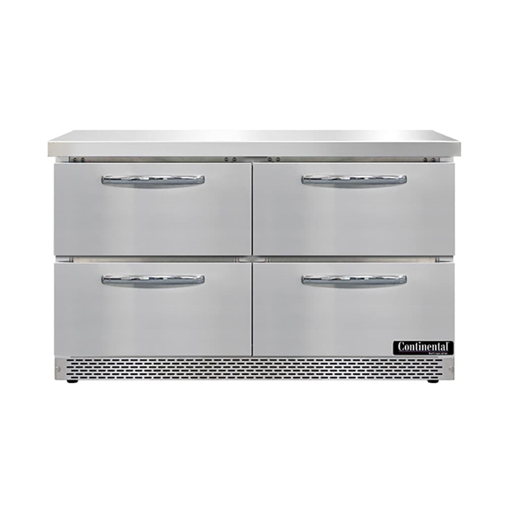 Continental SWF48N-FB-D 48" W Worktop Freezer w/ (2) Sections & (4) Drawers, 115v