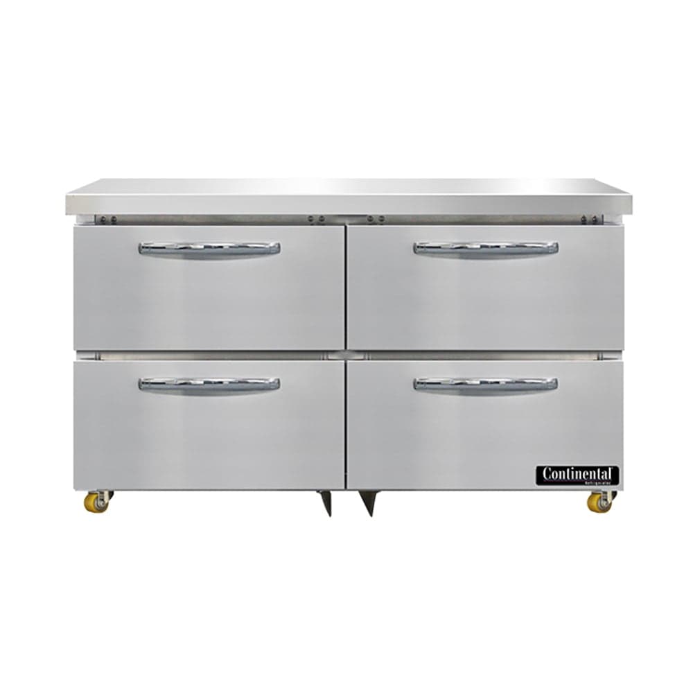 Continental SWF48N-U-D 48" W Undercounter Freezer w/ (2) Sections & (4) Drawers, 115v