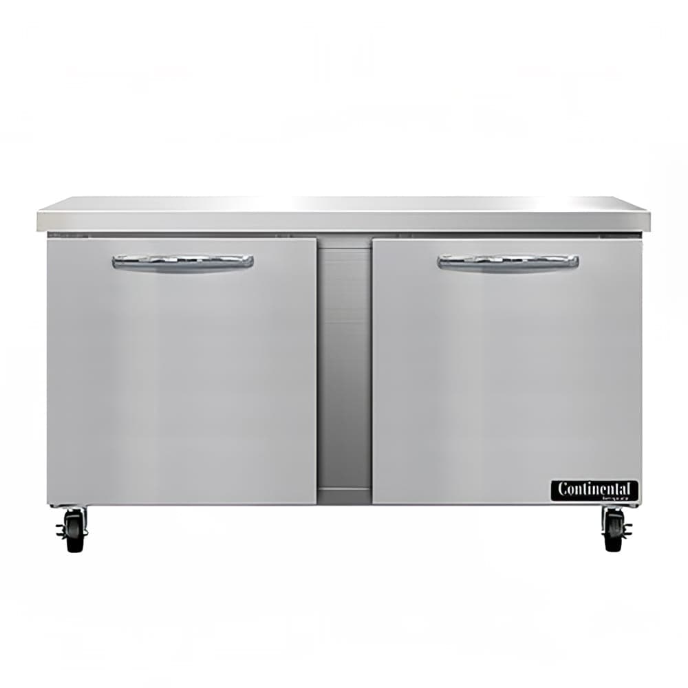 Continental SWF60N 60" W Worktop Freezer w/ (2) Sections & (2) Doors, 115v