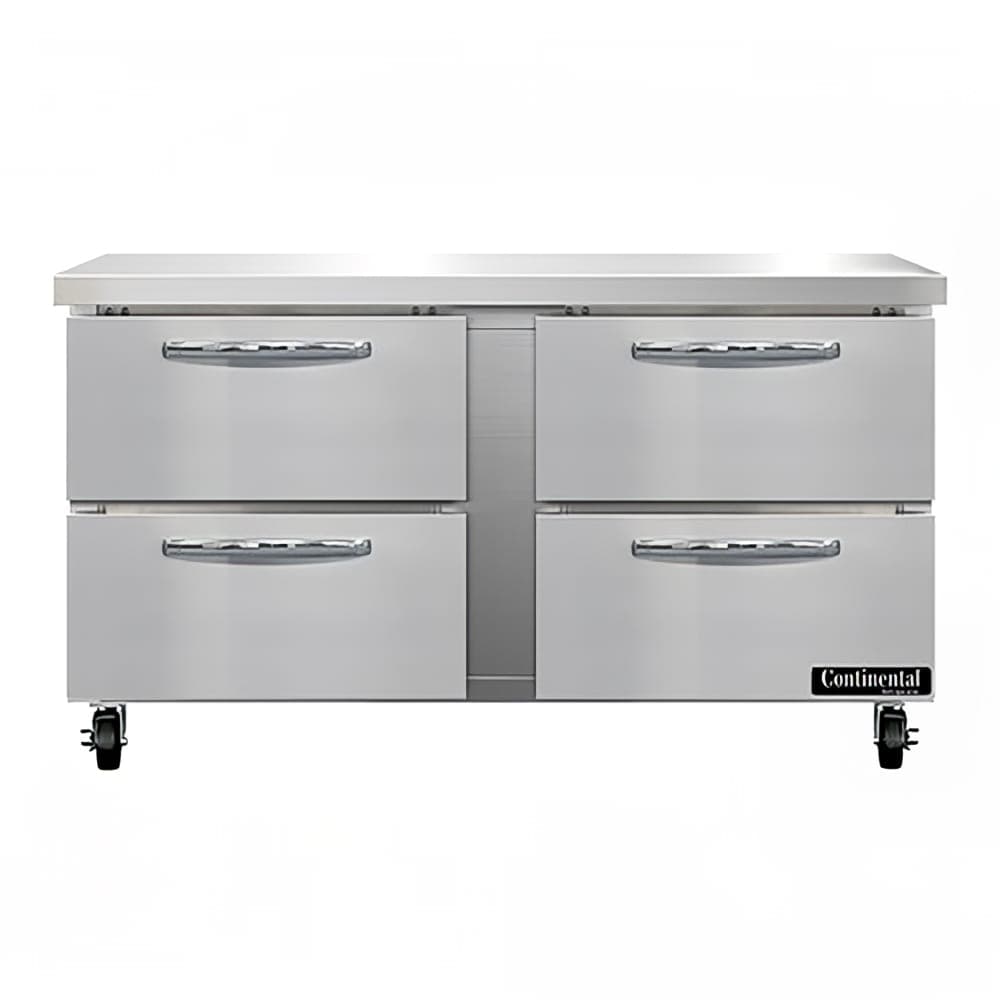 Continental SWF60N-D 60" W Worktop Freezer w/ (2) Sections & (4) Drawers, 115v