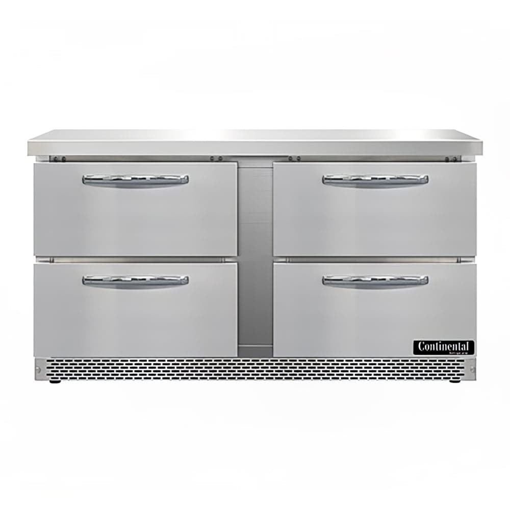 Continental SWF60N-FB-D 60" W Worktop Freezer w/ (2) Sections & (4) Drawers, 115v