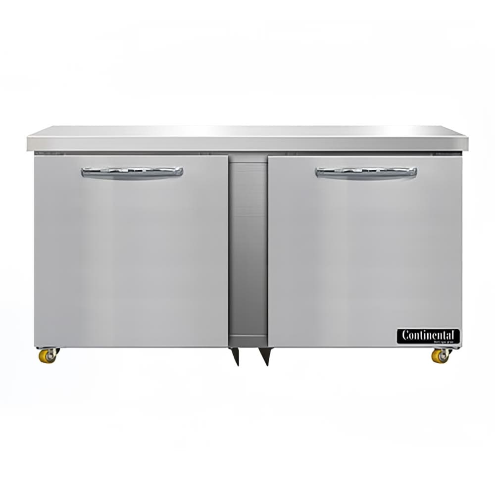 Continental SWF60N-U 60" W Undercounter Freezer w/ (2) Sections & (2) Doors, 115v