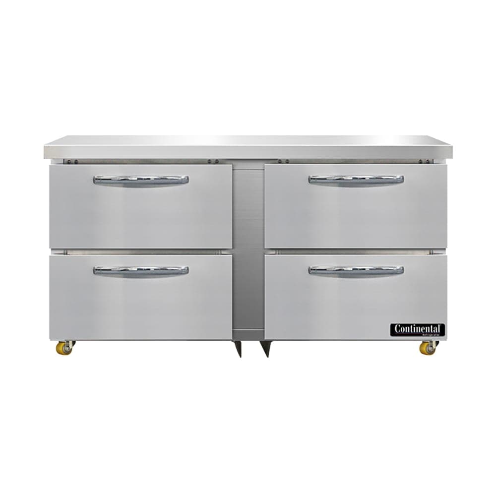 Continental SWF60N-U-D 60" W Undercounter Freezer w/ (2) Sections & (4) Drawers, 115v