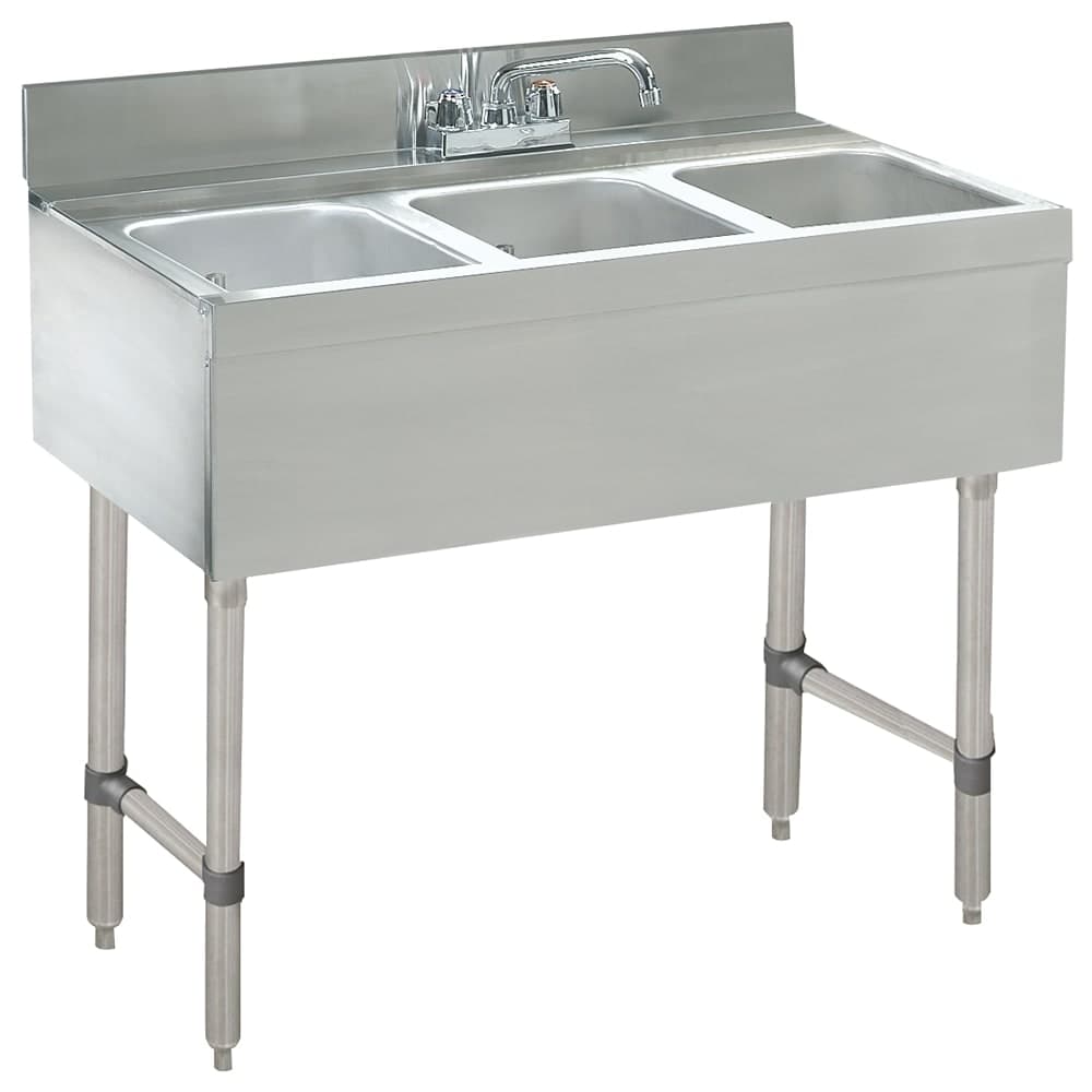 Advance Tabco CRB-33C 36" 3 Compartment Sink w/ 10"L x 14"W Bowl, 10" Deep