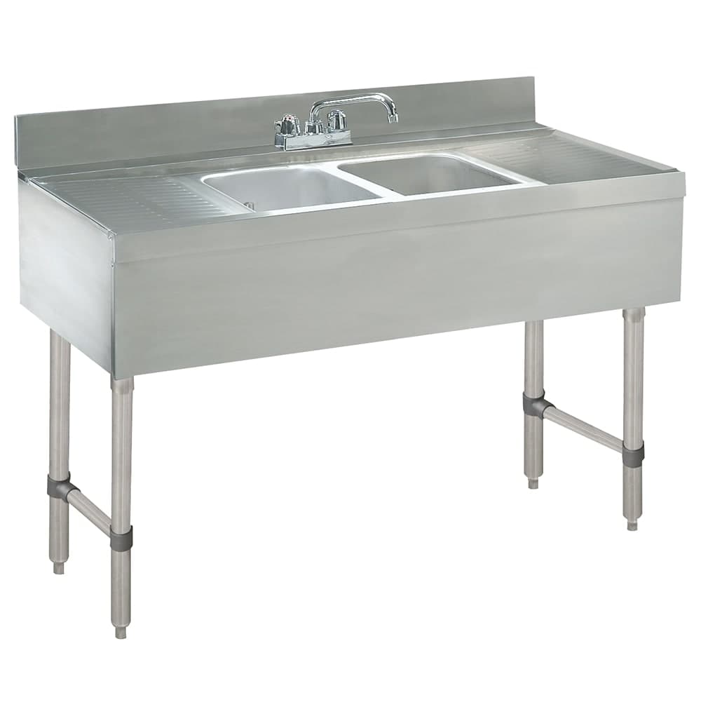 Advance Tabco CRB-42C 48" 2 Compartment Sink w/ 10"L x 14"W Bowl, 10" Deep