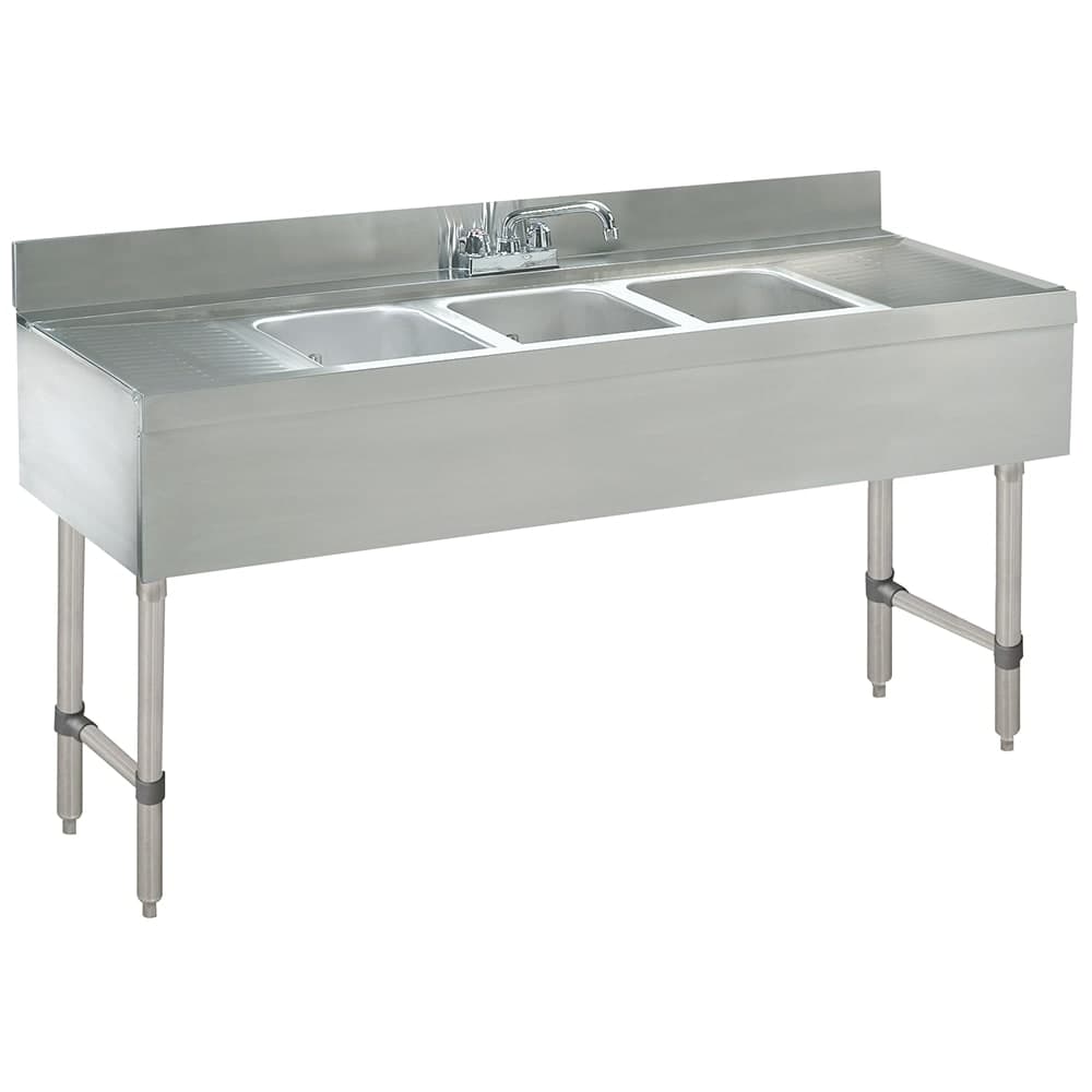 Advance Tabco CRB-63C 72" 3 Compartment Sink w/ 10"L x 14"W Bowl, 10" Deep