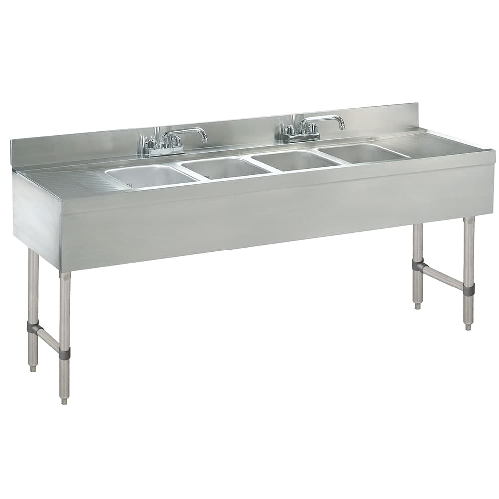 Advance Tabco CRB-74C 84" 4 Compartment Sink w/ 10"L x 14"W Bowl, 10" Deep