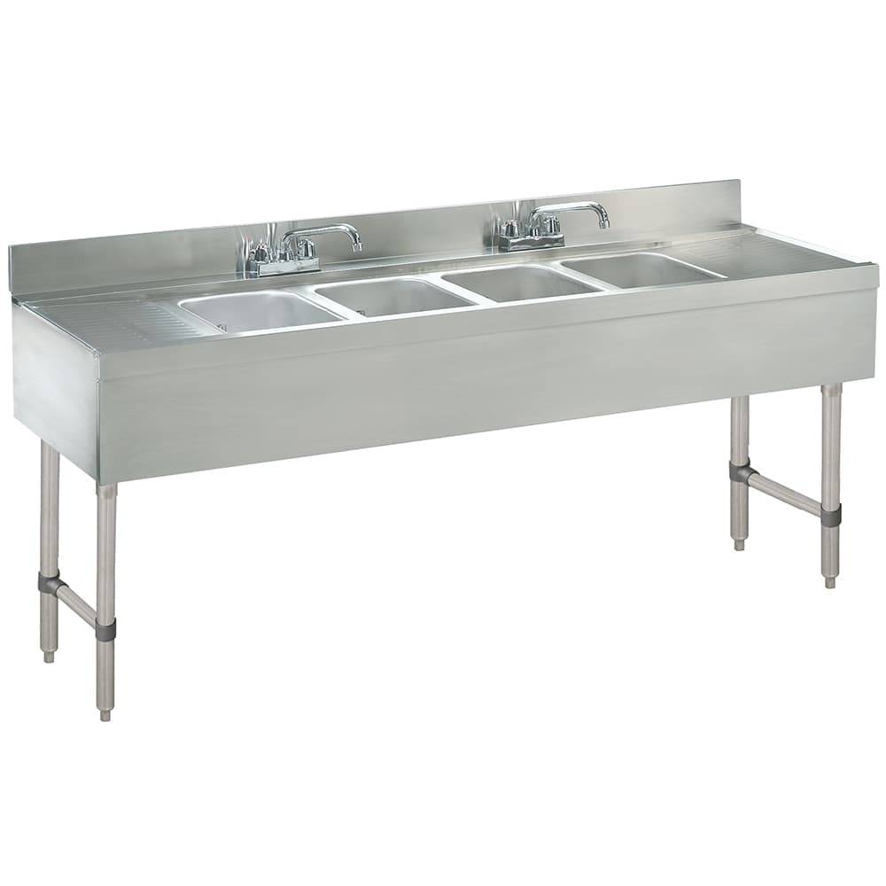 Advance Tabco CRB-84C 96" 4 Compartment Sink w/ 10"L x 14"W Bowl, 10" Deep