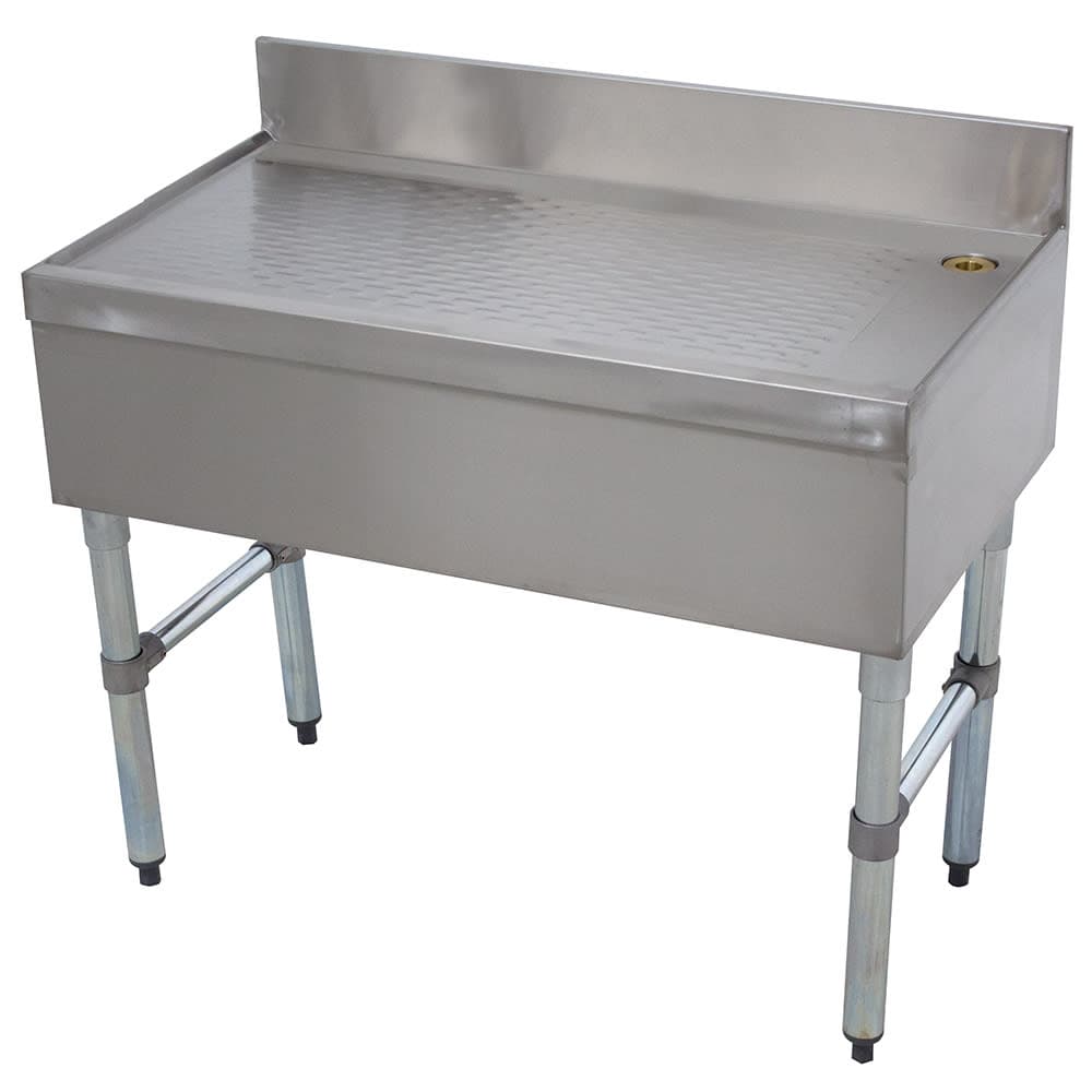 Advance Tabco CRD-18 18" Bar Type Modular Drainboard w/ 4" Splash, Stainless