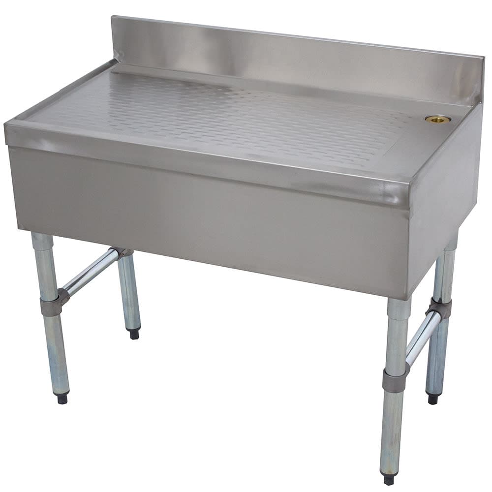 Advance Tabco CRD-4 48" Bar Type Modular Drainboard w/ 4" Splash, Stainless