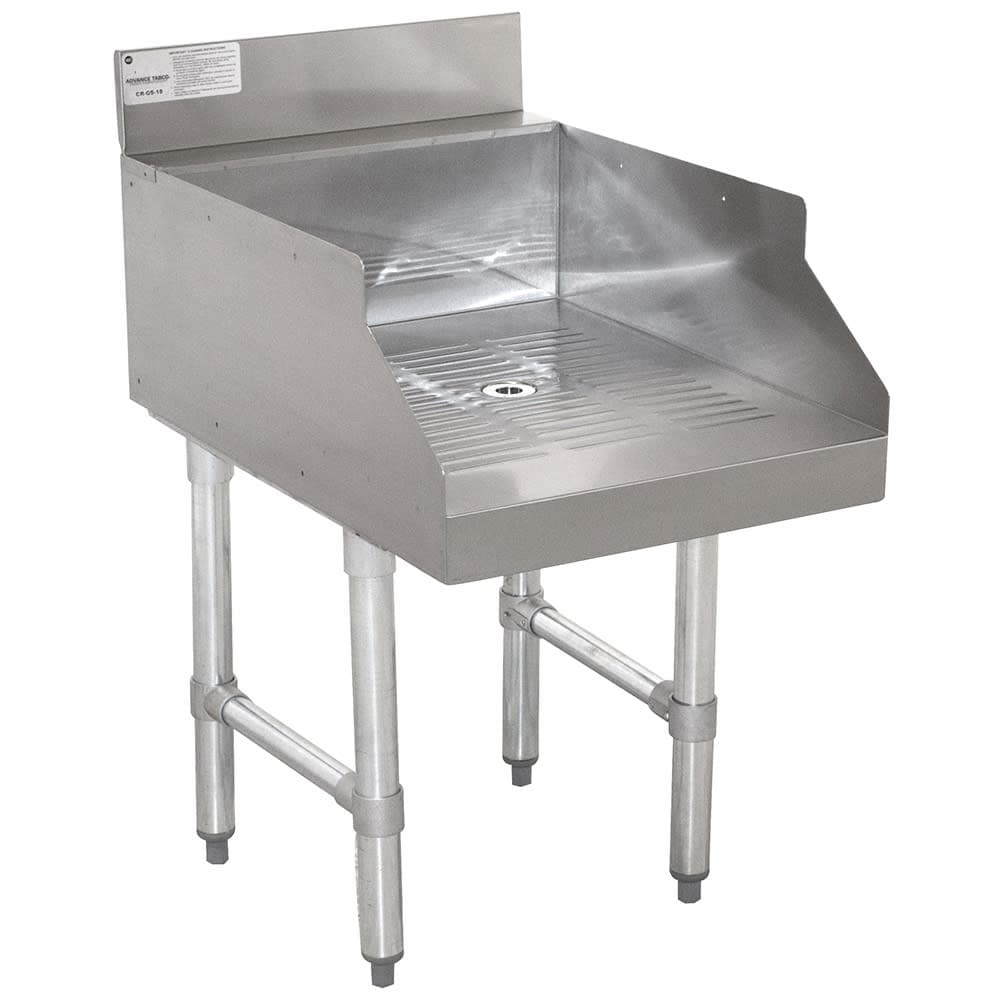 Advance Tabco CR-GS-18 18" Underbar Add-On w/ Recessed Glass Storage Unit, 21" Front To Back