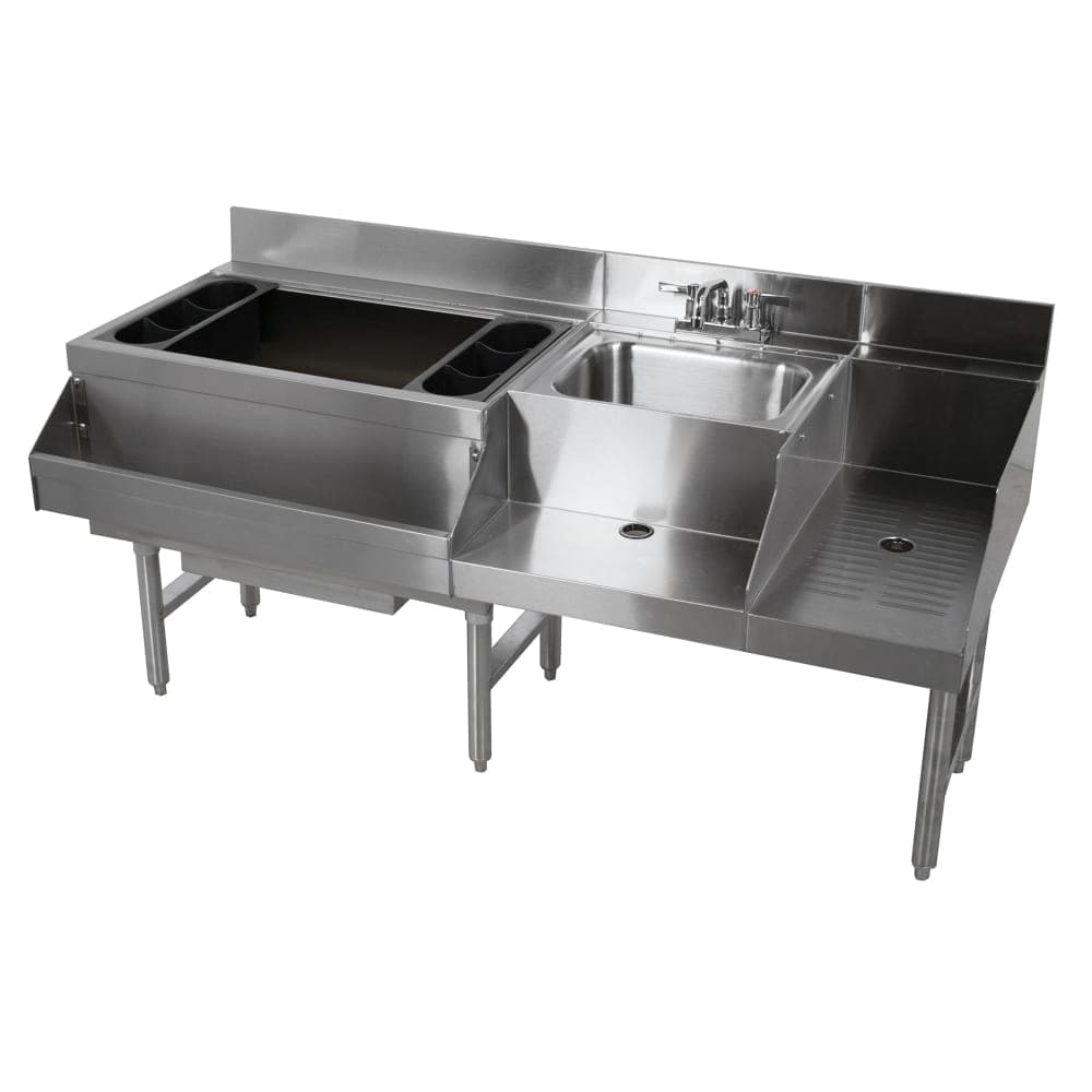 Advance Tabco CRU-60L 60" Underbar Basics™ Cocktail Station w/ 98 lb Ice Bin, Stainless Steel