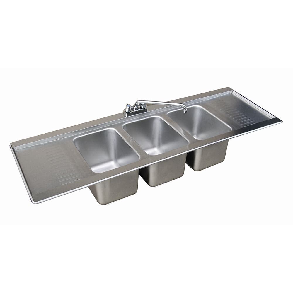 Advance Tabco DBS-63C 72" 2 Compartment Sink w/ 10"L x 14"W Bowl, 10" Deep