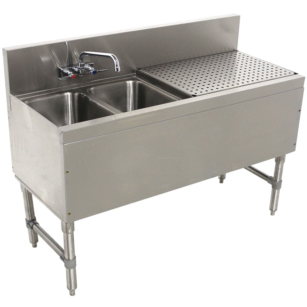 Advance Tabco PRB-19-32L 36" 2 Compartment Sink w/ 10"L x 14"W Bowl, 10" Deep