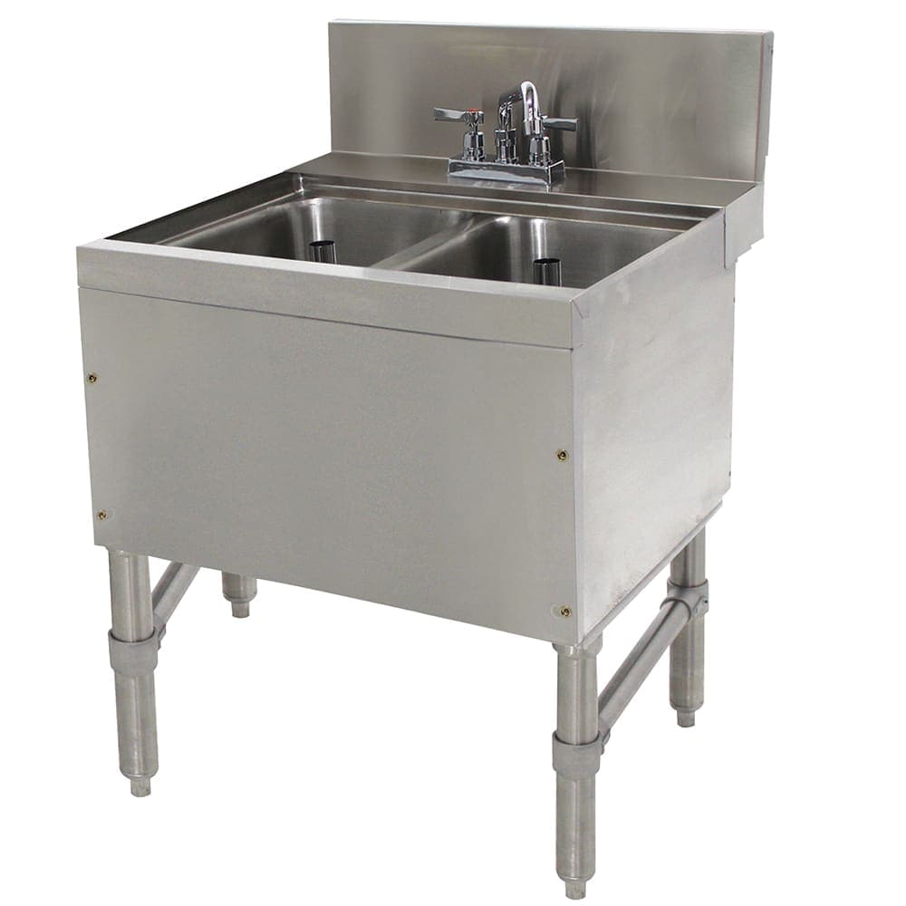 Advance Tabco PRB-24-22C 24" 2 Compartment Sink w/ 10"L x 14"W Bowl, 10" Deep