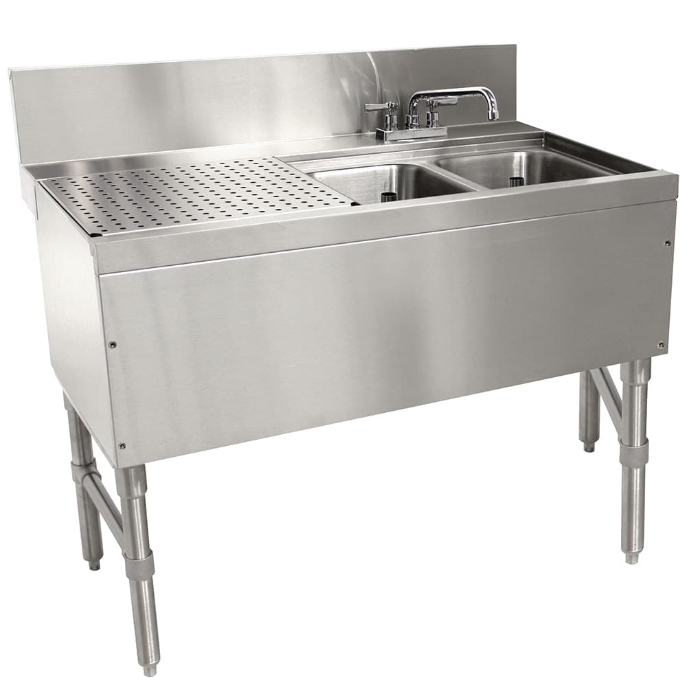 Advance Tabco PRB-24-42R 48" 2 Compartment Sink w/ 10"L x 14"W Bowl, 10" Deep