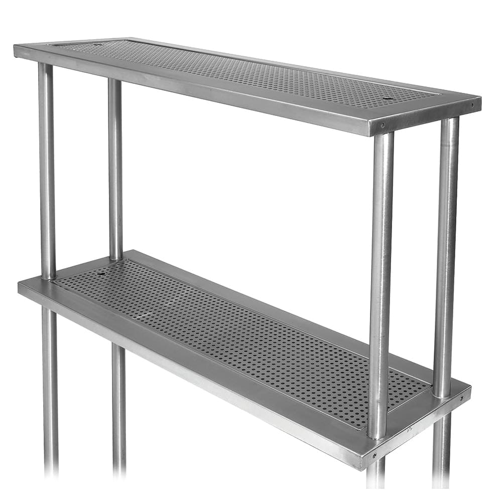 Advance Tabco PRDO-44 44" Double Table Mounted Overshelf for"Large Station, Stainless