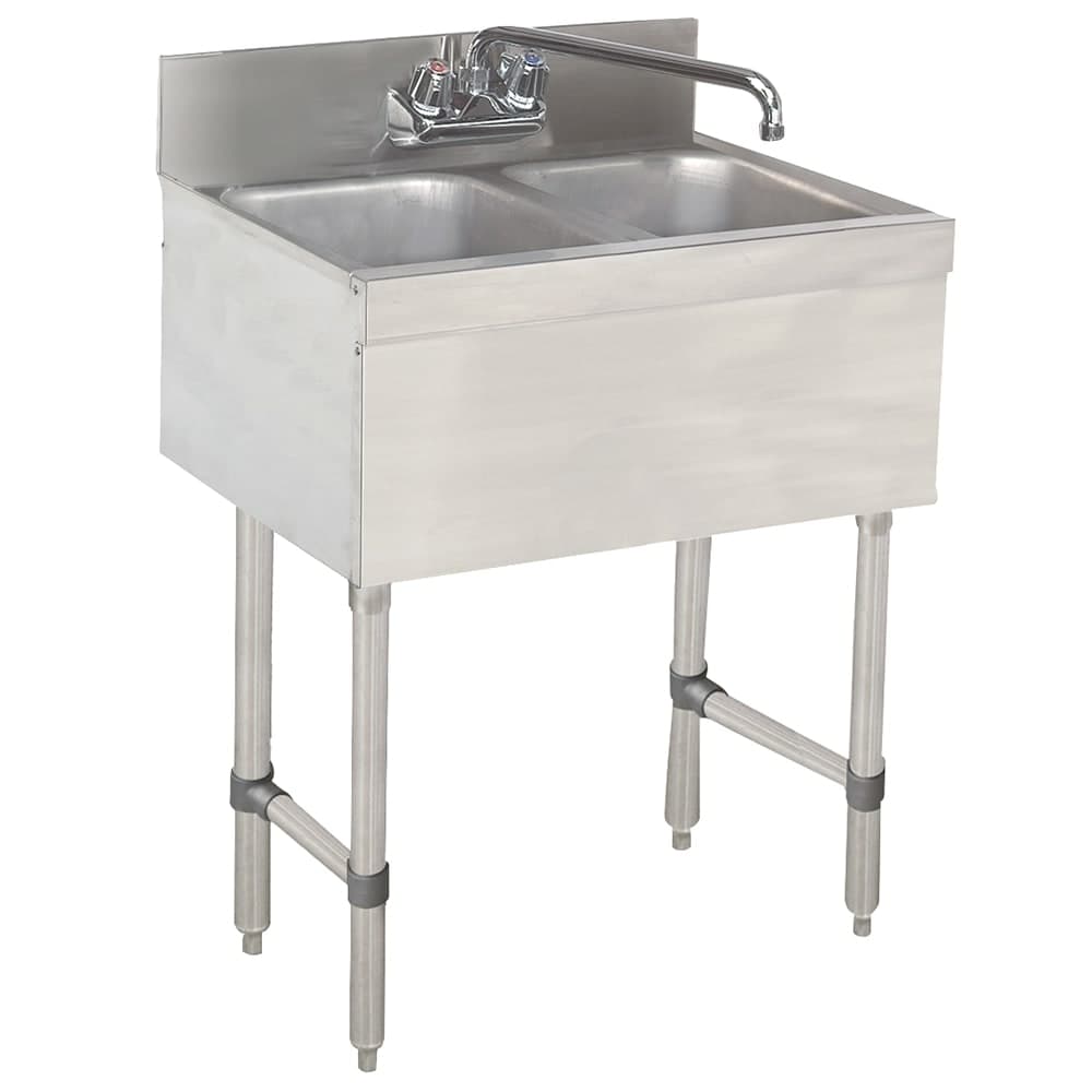 Advance Tabco SLB-22C 24" 2 Compartment Sink w/ 10"L x 14"W Bowl, 10" Deep