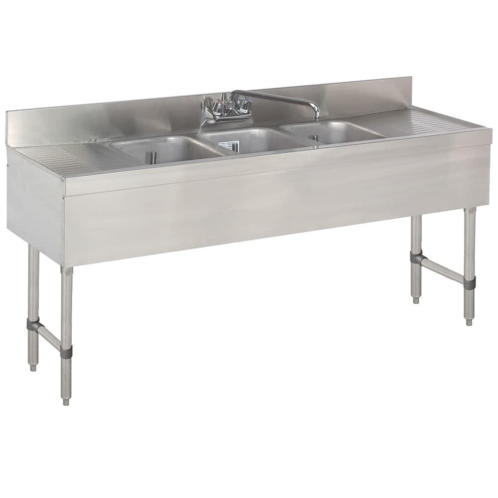 Advance Tabco SLB-83C 96" 3 Compartment Sink w/ 10"L x 14"W Bowl, 10" Deep