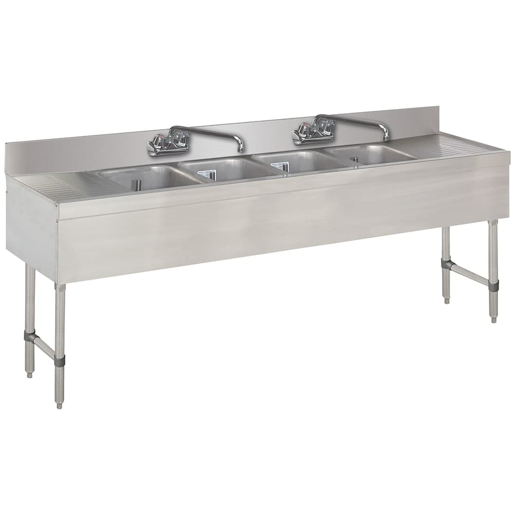 Advance Tabco SLB-84C 96" 4 Compartment Sink w/ 10"L x 14"W Bowl, 10" Deep