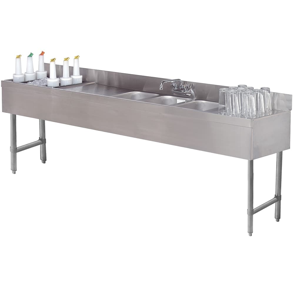 Advance Tabco SLC-83C-L 96" 3 Compartment Sink w/ 10"L x 14"W Bowl, 10" Deep