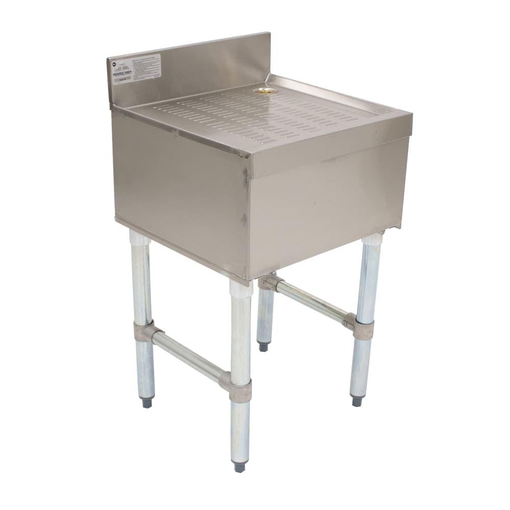 Advance Tabco SLD-18 18" Free Standing Island Type Drainboard w/ 4" Splash, Stainless