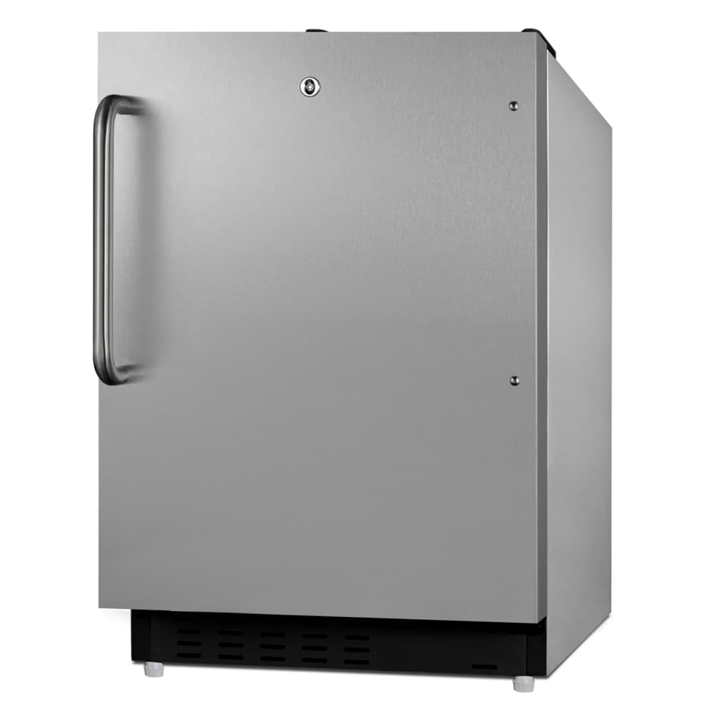 Summit ALRF49BCSS 2.68 cu ft Undercounter Refrigerator & Freezer w/ Solid Door - Stainless Steel, 115v
