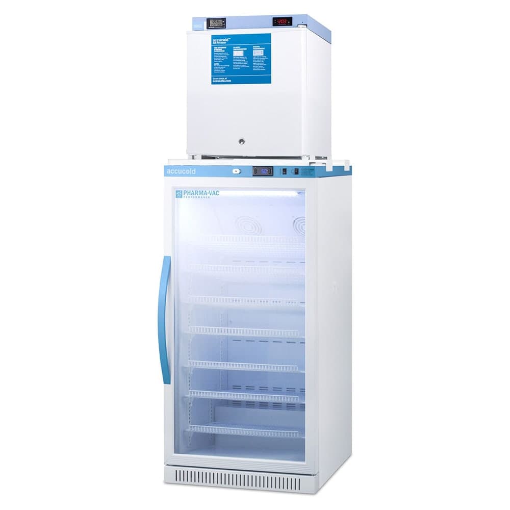 Accucold 9.4 cu ft Medical Refrigerator/Freezer Combo - White, 115v (ARG8PV-FS24LSTACKMED2)