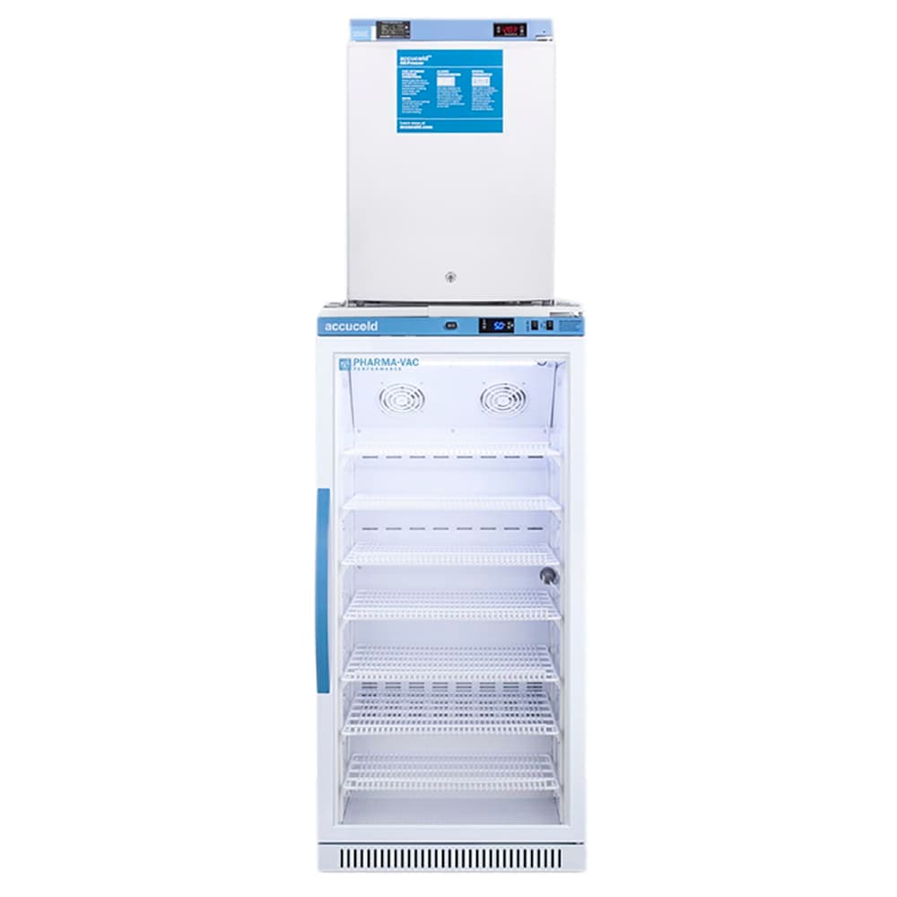 Accucold 9.8 cu ft Stacked Medical Refrigerator/Freezer Combo - White, 115v (ARG8PV-FS30LSTACKMED2)