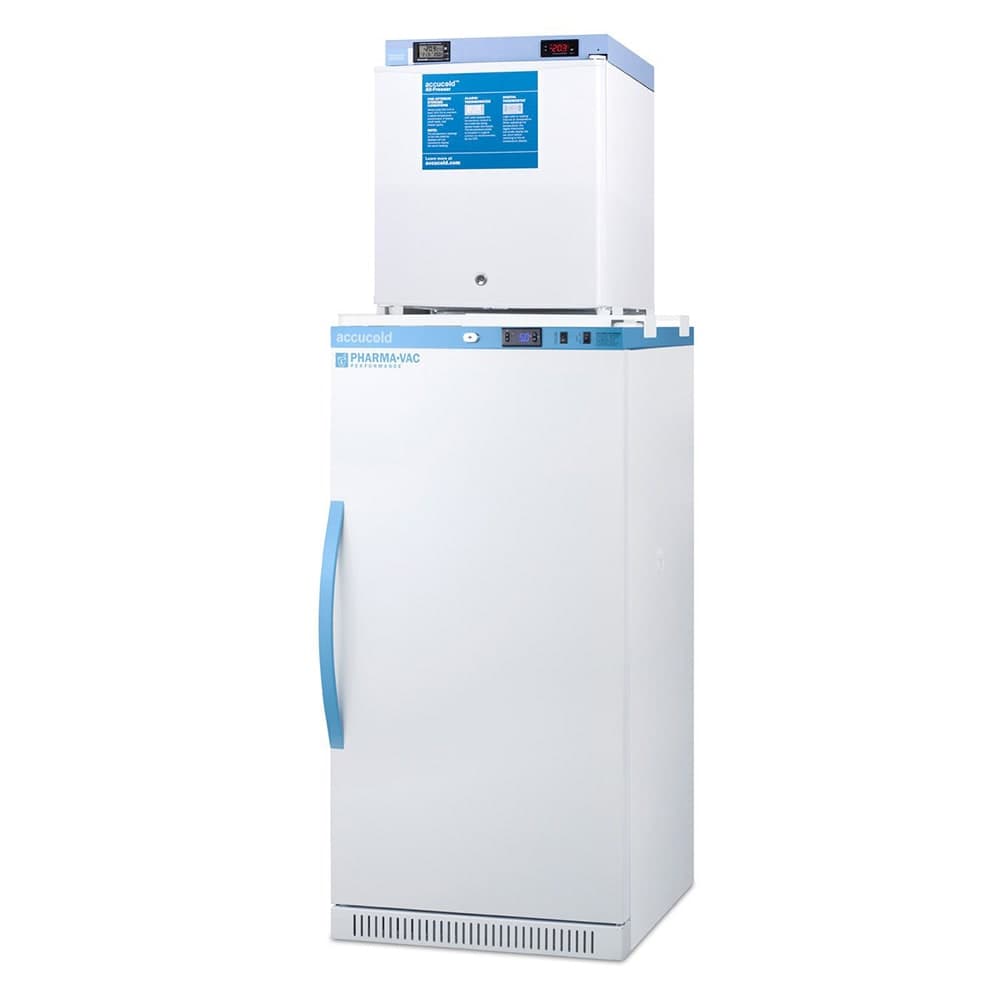 Accucold 9.4 cu ft Medical Refrigerator/Freezer Combo - White, 115v (ARS8PV-FS24LSTACKMED)