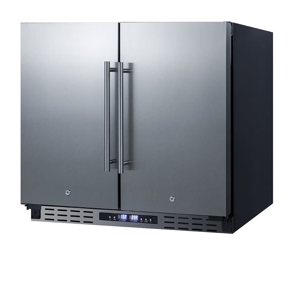 Summit FFRF36ADA 35 1/2" Two Section Commercial Combo Refrigerator Freezer - Solid Doors, Dual Temp, 115v