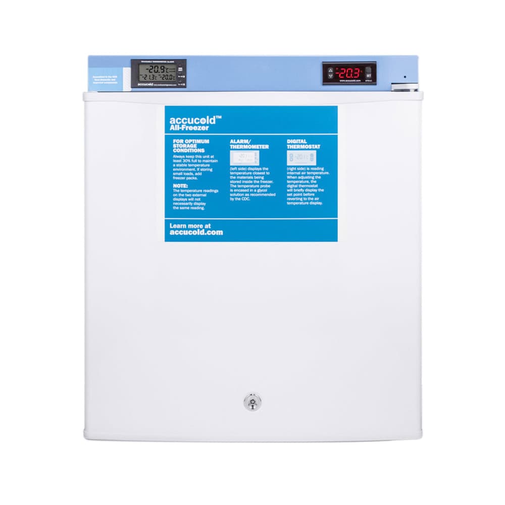Accucold 18 1/2" Countertop Pharmaceutical Freezer - Locking, White, 115v (FS24LMED2)