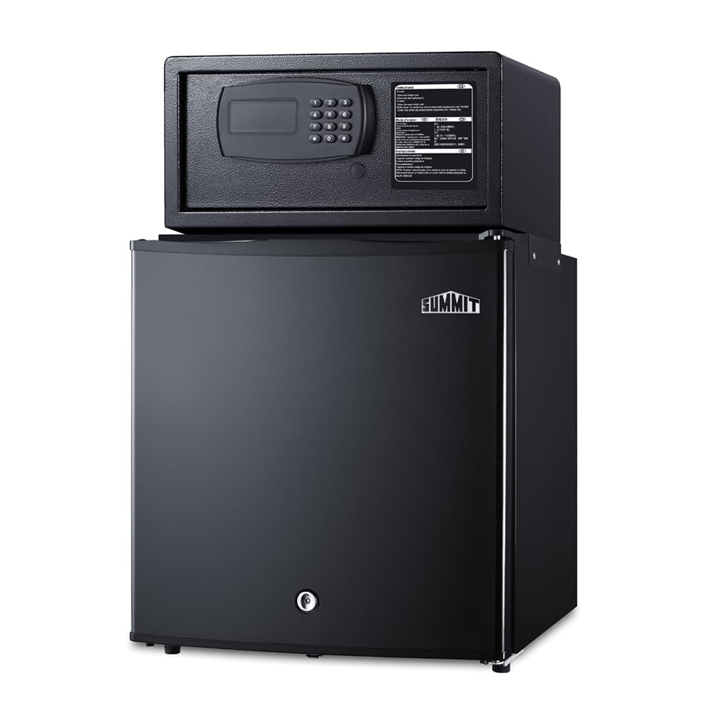 Summit MBSAFEB 1.6 cu ft Minibar Refrigerator & Safe w/ Solid Door - Black, 115v