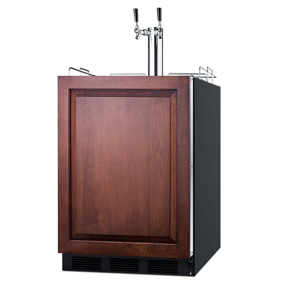 Summit SBC58BLBIADAIFCFTWIN 24" Draft Cold Brew Coffee Dispenser - (1) Column & (2) Taps, Black, 115v