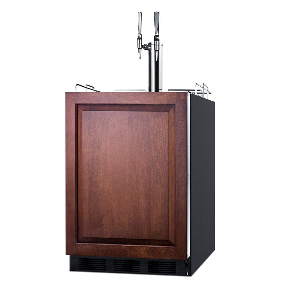 Summit SBC58BLBIADAIFNCFTWIN 24" Draft Nitro Cold Brew Coffee Dispenser - (1) Column & (2) Taps, Black, 115v