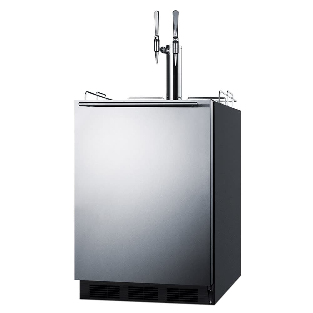 Summit SBC58BLBIADANCFTWIN 24" Draft Nitro Cold Brew Coffee Dispenser - (1) Column & (2) Taps, Black, 115v