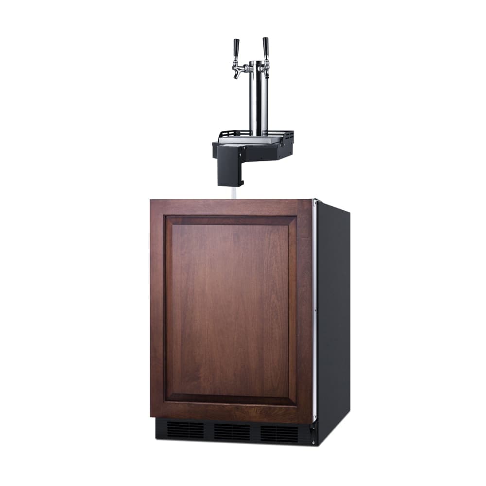 Summit SBC58BLIFFLTWCFADA 24" Floating Tap Cold Brew Dispenser w/ (2) Keg Capacity - (1) Column, Panel Ready, 115v