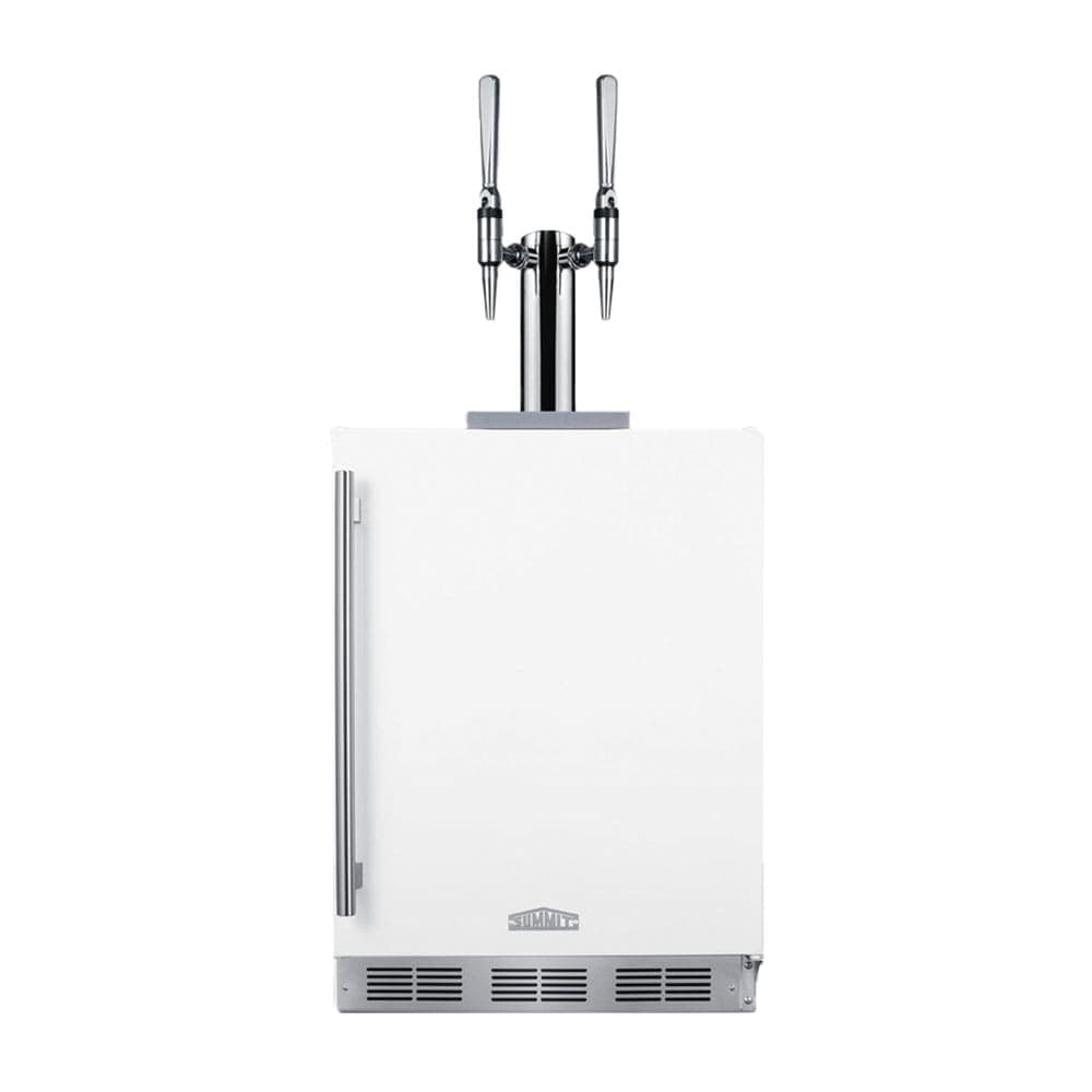 Summit SBC58WHBIADANCFTWIN 23 5/8" Draft Nitro Cold Brew Coffee Dispenser - (1) Column & (2) Taps, White, 115v