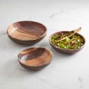 American Metalcraft AWMB12 137 oz Round Melamine Serving Bowl, Acacia Wood thumbnail 2