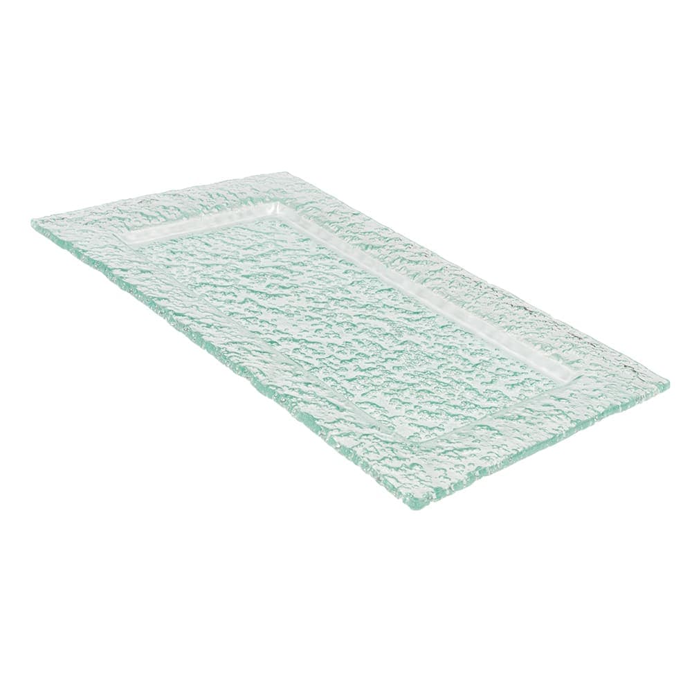American Metalcraft BG1911 19" x 11" Rectangular Platter - Bubble Glass, Green