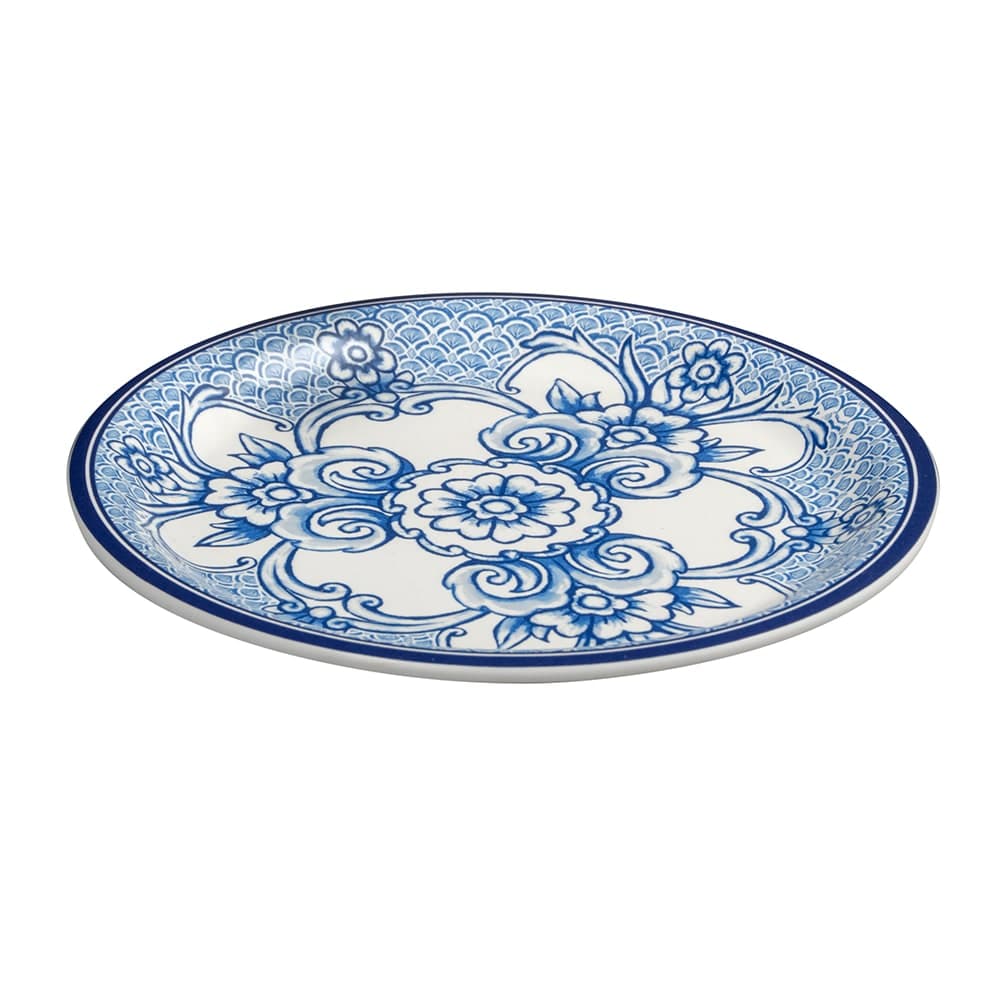 American Metalcraft BLUP6 6 1/2" Round Melamine Bread & Butter Plate, Blue/White