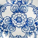 American Metalcraft BLUP8 8 3/4" Round Melamine Salad Plate, Blue/White thumbnail 4