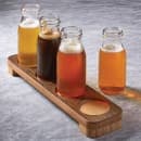 American Metalcraft BWF4 4 Section Taster Flight Board - 13 7/8" x 3 3/8", Carbonized Bamboo thumbnail 2